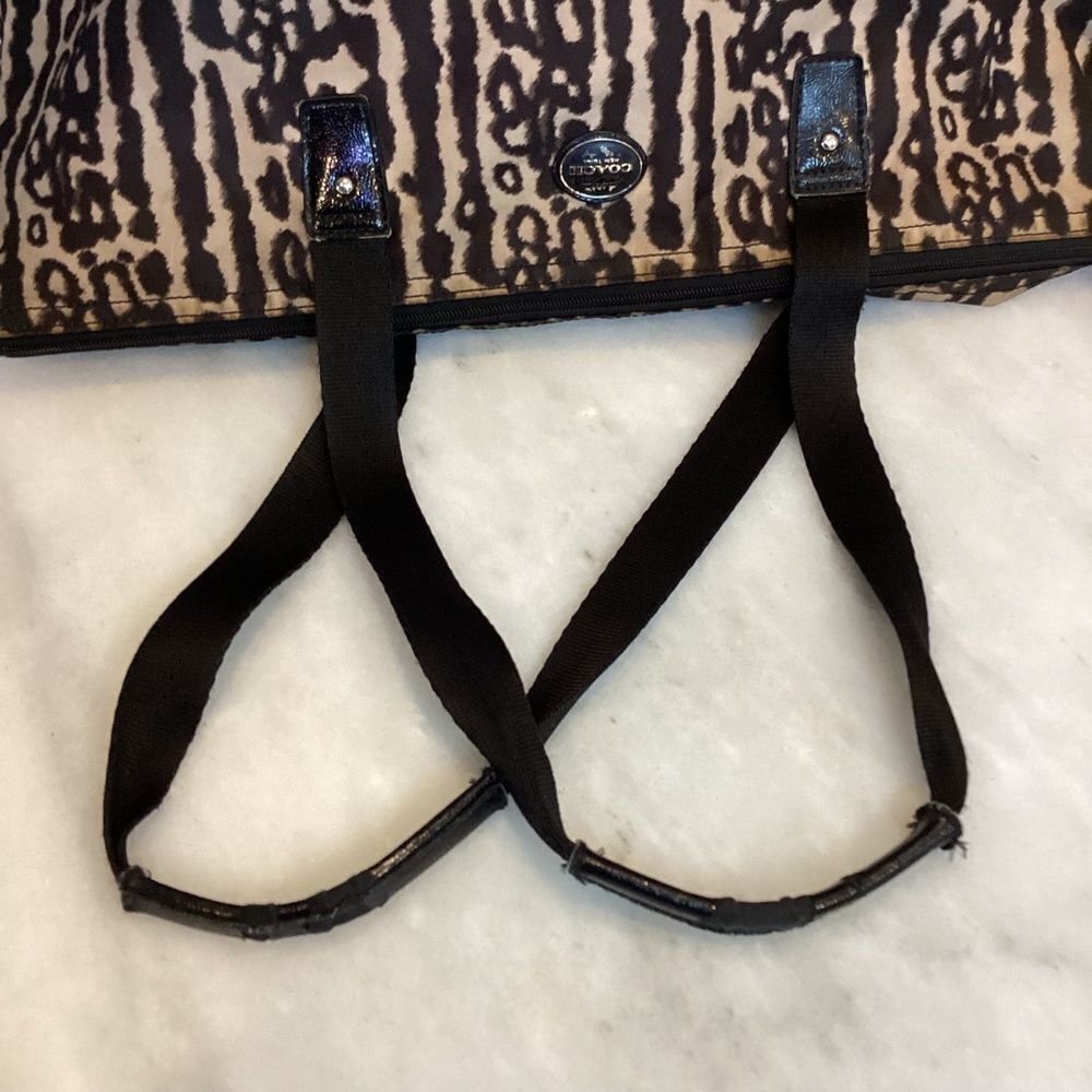 Coach Bag Purse Handbag Pocketbook Ocelot Print Nylon Travel Weekend Travel Bag - Picture 10 of 13